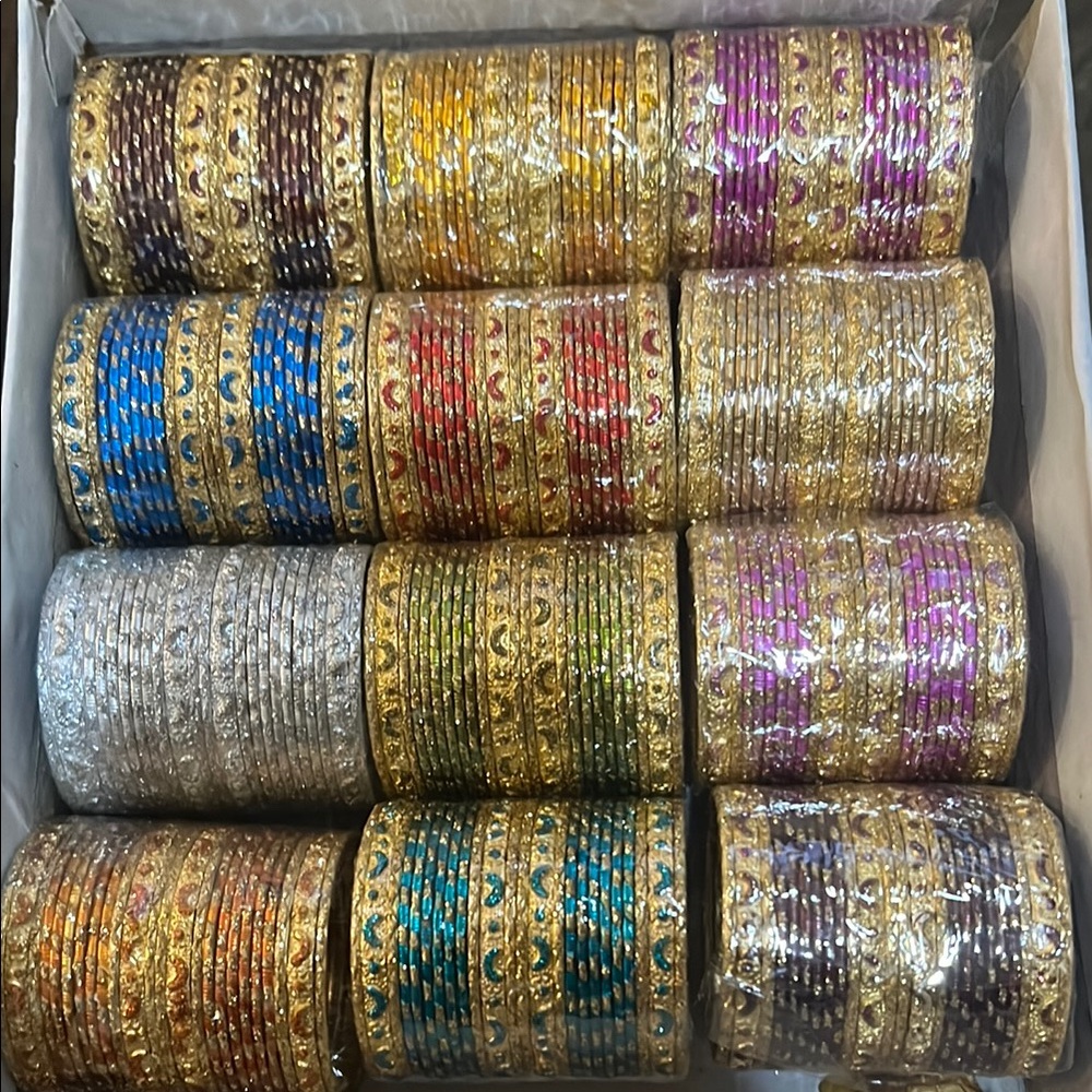 Gold and Purple Intricate Design Bracelets